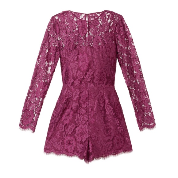 Cynthia Rowley Plum Midnight Lace Romper EUC - Picture 4 of 16